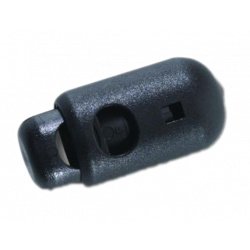 Cord Stopper Barrel 1-hole 20x12mm - hole 5mm (10 stuks), Black